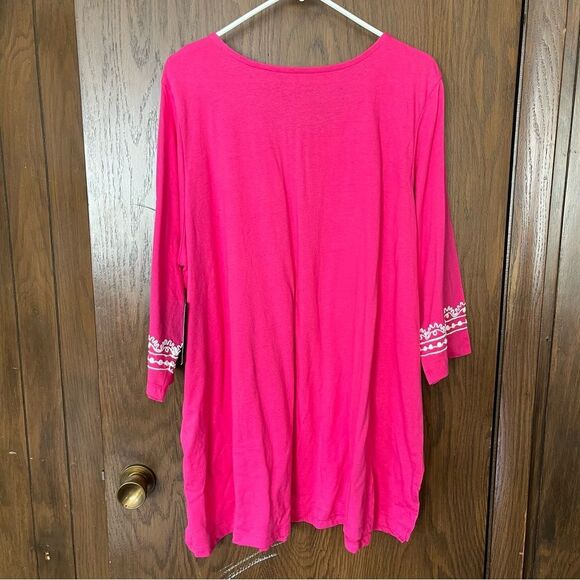 Woman Within Pink Embroidered Knit Tunic NWT - Picture 6 of 10